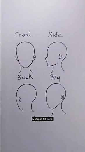 how to draw head for beginners step by step #shorts #viral