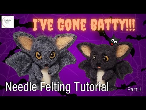 DIY Halloween BAT~ NEEDLE FELTED How To Easy Tutorial Instructions for Beginners Part 1