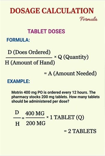 Dosage calculation formula #biology #lab #youtubeshorts #shortvideo