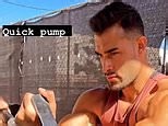 Britney Spears' ex Sam Asghari flaunts his muscles at the gym during workout