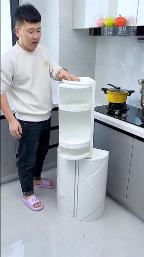 rotating storage cabinet is convenient and practical, easy to install, effectively utilizes space,