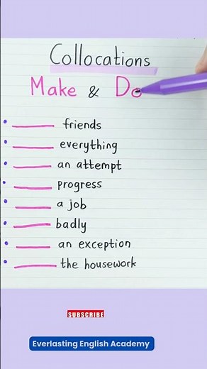 Mini Quiz: Collocations MAKE and DO 📝✅✨