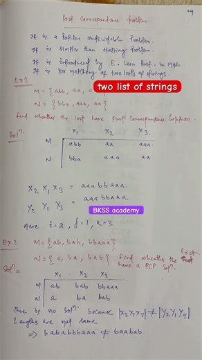 Post correspondence problem