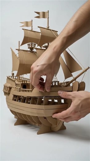 A GIANT Pirate Ship Made Entirely of Cardboard – No Paint, No Plastic!