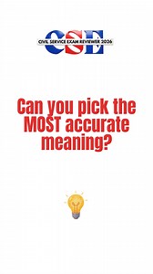 VOCABULARY QUESTION OF THE DAY! Ready to test your CSE skills? 🤓🔥 Try today’s question and see if you can get it right! 👉 Join our 40 Days Live Online Review and level up your chances of passing the Civil Service Exam! Slots are open — don’t miss it! Send us a message here m.me/CSCvreadersph | Civil Service Exam Reviewer