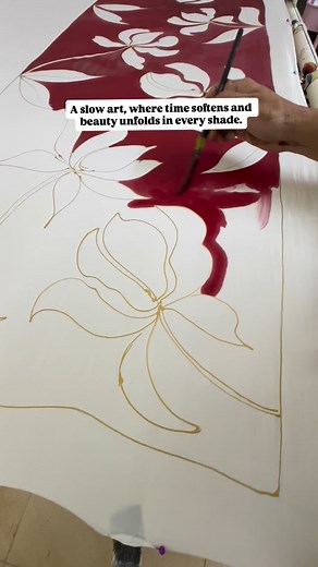 From pure white silk to painted elegance,each scarf is crafted entirely by hand. Creating a hand-painted silk scarf is a slow and mindful process. the silk absorbs color like water flowing into light. Each design is freehand painted, ensuring that no two scarves are ever the same. It’s wearable art, made with time and passion. #silkpainting #silkart #silkscarf #handpainted #colourtherepy #artistsofinstagram #shopsmall #slowmade #behindtheart #handcraftedluxury | Niharika Shrivastava
