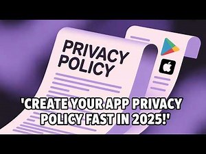 Create Your APP PRIVACY POLICY Fast in 2025!