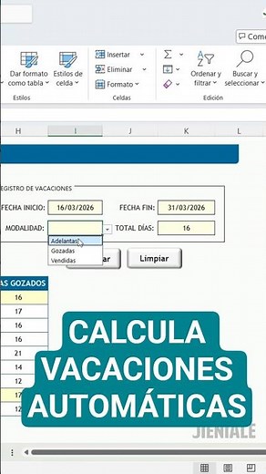 🔥Learn to calculate VACATIONS automatically in Excel | Formula + VBA