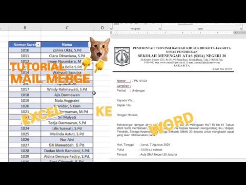 VIDEO TUTORIAL ‘MEMBUAT MAIL MERGE DARI EXCEL TO WORD’ DENGAN CEPAT!!!