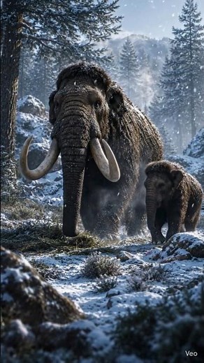 Frozen Giants of the Ice Age | Realistic Woolly Mammoth Documentary 🦣❄️ | ‪@WildEyesView‬ #shorts