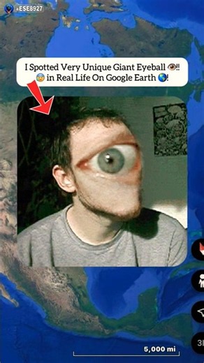 😱I Found very terrifying giant eyeball 👁in real life on google earth🌎! #shorts #theearthfiles