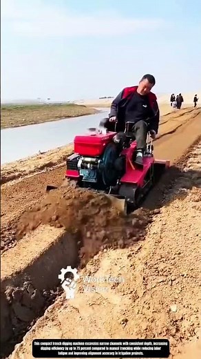Compact Trench Digging Machine Process for Irrigation Channel Construction