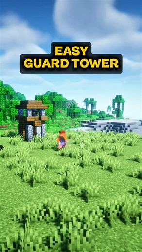 EASY SURVIVAL GUARD TOWER Design!🏹🏰 #minecraft