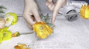 Artificial Poppy Flowers, 8 Bundles Faux Poppies with Stems for Floral Arrangements - Wedding, Home, Office, Party Table Centerpiece Decor