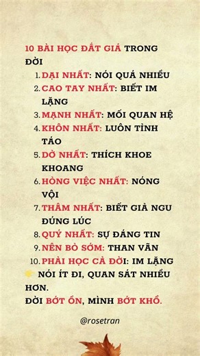 10 bài học đắt giá trong đời