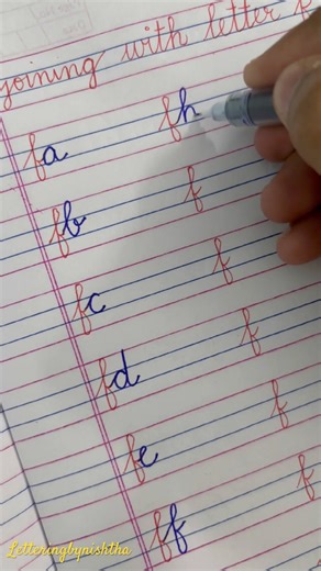 Joining with cursive letter “F” #handwriting #calligraphy #students #english