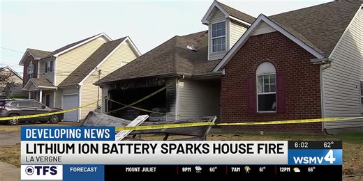 Lithium ion battery sparks house fire