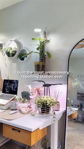 Samantha Hermann on Instagram: "Add this to your home in 2026 & you’ll feel so much more organized! I love using this repotting station, and you could make one with whatever you have around the house! I found this clear bar cart @homegoods (one of a kind, it seems 😞) but there are many similar at store like @athomestores @amazon etc! I made a list of everything I used to make the cart and everything I keep it stocked with. For a list comment ‘CART’ and check your DM’s! 💚 Is this something you