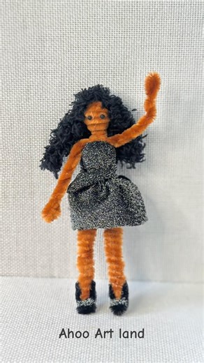 handmade doll with pipe cleaner 😍 #diy #handmadedoll