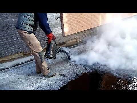 Tuto bitume d’adhérence liquide a chaud , étanchéité , roofing , toiture .