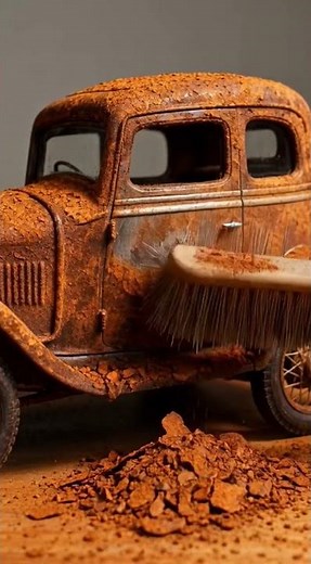 Rust removal on metal car #rust #automobile #cleaning