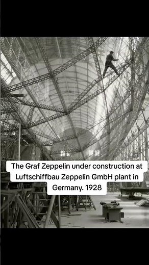 The Graf Zeppelin under construction at Luftschiffbau Zeppelin GmbH plant in Germany. 1928 #history