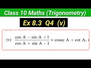Class 10 maths ex 8.3 q4 (v) | Class 10th Trigonometry | Ncert Maths class 10