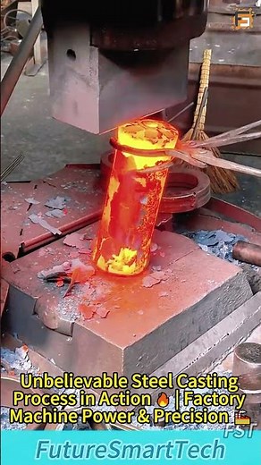 Unbelievable Steel Casting Process in Action 🔥 | Factory Machine Power & Precision 🏭