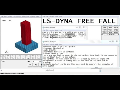 LS-Dyna Tutorial Video | Gravity load | Free fall | GRS |