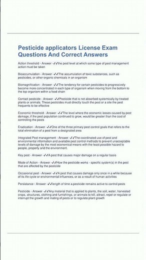 Georgia Pest Control Registration Exam And Correct Answer1