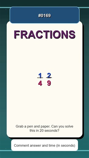1/4 __ 2/9 | Quick Fractions Practice | Comparing Fractions