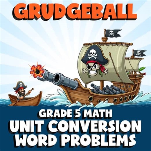 Unit Conversion Word Problems GRUDGEBALL Math Game - No Prep Grade 5 Review