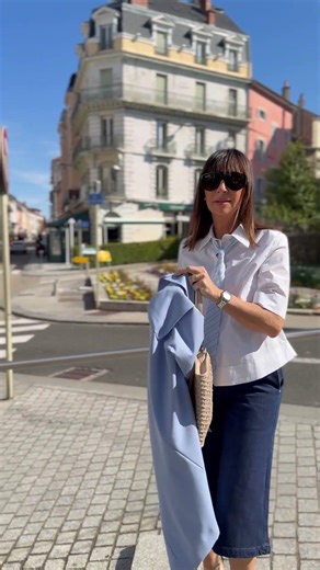 LOOK TAILORING COOL - bermuda PLINT - chemise IMPERIAL- blazer DIXIE - Sandales STEVE