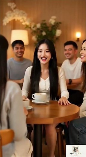Korean Beauty Dancing in a Café | Cute Friends Moment #shorts