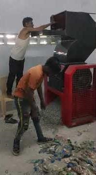 Baled Pressed PET Bottle Grinding in 15 Inch Grinder Machine | Plastic Scrap Grinder