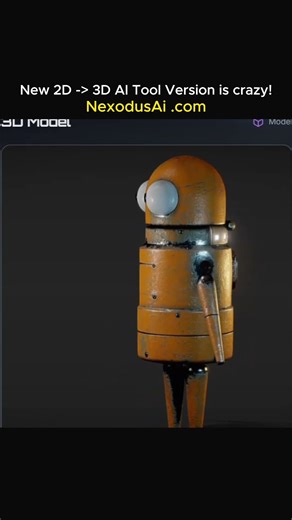 2D to 3D using AI model NEXODUS AI #3d #3dprinting #3dmodeling