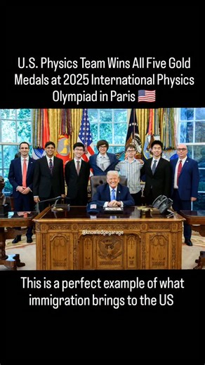 Knowledge Garage on Instagram: "The U.S. Physics Team achieved a historic feat by securing all five gold medals at the 2025 International Physics Olympiad (IPhO) held in Paris, France. Team members Agastya Goel, Allen Li, Joshua Wang, Feodor Yevtushenko, and Brian Zhang brought home the top honors. Follow @knowledgegarage #physics #stemeducation #olympiad #india #china #russia #america #world #immigration #internationalphysicsolympiad #knowledgegarage"