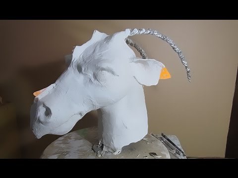 Paper Mache Dragon 3 - Plaster Cloth Head