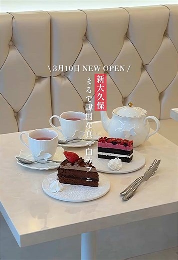 . 📍新大久保【 @cafe.ivory 】 3/10 open 𓂃 𓈒𓏸 ✍🏻注文内容 ・ハイビスカスブレンド ・アイボリーラテ ・エッグベネディクト ・ケーキ各種 ☕️空間 席数20組分くらい。 新宿と新大久保の間にできた真っ白カフェ🫶 突然オープンした大型のカフェ。 さっそく行ってきました！ 店内は真っ白で、まるで韓国のカフェみたい🥹 メニューもスイーツだけじゃなくご飯系もたくさんあって、幅広い用途で使えそうだった💭 ぜひ行ってみてね〜 ┄┄┄┄┄┄店舗情報┄┄┄┄┄┄ 店名 IVORY 住所 東京都新宿区百人町1-1 営業時間 8:00〜22:00(定休日なし) アクセス 新大久保駅から徒歩5分 支払方法 現金、paypay 作業環境 wifiなし、電源あり その他 ペット不可 ┄┄┄┄┄┄┄┄┄┄┄┄┄┄┄┄ . #東京カフェ #新大久保カフェ #cafeivory #推し活カフェ #韓国風カフェ