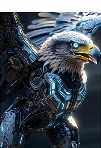 Modern nature pt16 eagle #aiart #technology #futuristic #eagle #robots