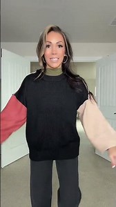 I love color block sweaters