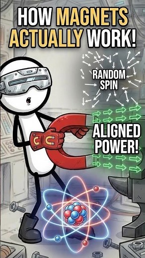 Why Do Magnets Attract? The Atomic Truth! ⚛️ #ScienceExplained #Magnetism #educationalshorts