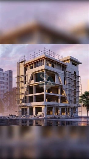 See the construction time lapse animation of this 5 storey commercial building design
