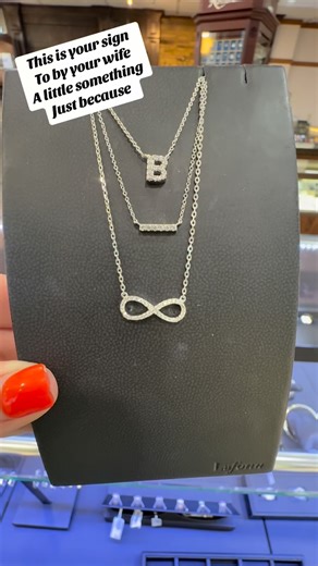 Just because you love her so much. Simulated Diamond Initial Necklace, Bar or Infinity. | Jay's Jewelry