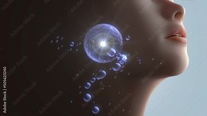 Total flow of serum or liquid or water for use in skin care products in 3d.