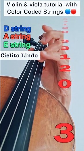 Cielito Lindo 🎻 Violin Tutorial With Color Coded Strings 🟢🔴🔵
