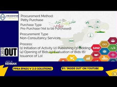 Case Study 5 : Petty Purchase of Non-Consultancy Services using PPRA EPADS V 2.0