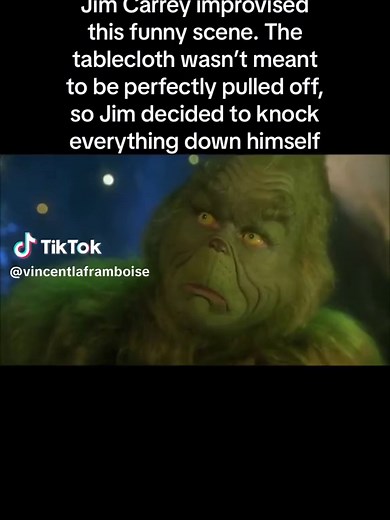 Jim Carrey Funny Tablecloth Scene in The Grinch Movie