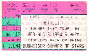 Aug 03, 1994: Metallica / Suicidal Tendencies / Candlebox at Fiddler's Green Amphitheatre Greenwood Village, Colorado, United States | Concert Archives