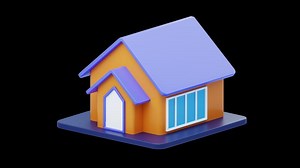 3D Animation of Solar Panel House on Alpha Channel
